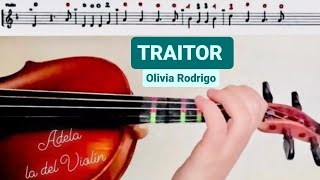 TRAITOR OLIVIA RODRIGO PARTITURA VIOLÍN  AUDIO [upl. by Aitan]