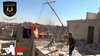 Medieval Trebuchet Engages Enemy Positions in Syria in Combat FNN 26 [upl. by Notgnilra]