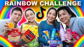 Trying Viral Rainbow TikTok Challenge  Merrell Twins [upl. by King]