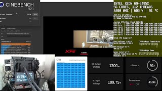 56 Cores 112 Threads 42 GHz looping Cinebench Intel Xeon w93495X [upl. by Oys]