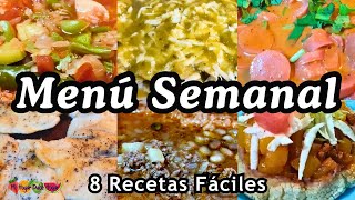 ✅MENU SEMANAL 8 RECETAS FACILES mihogardulcehogar menusemanal comidasrapidasyfacilesdehacer [upl. by Kilbride]