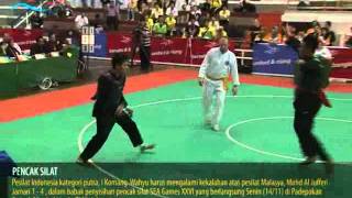 PENCAK SILAT I Komang Wahyu INA vs Mohd Al Jufferi Jamari MALAYSIA SEA GAMES 14 11 2011 [upl. by Deibel]