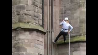 Abseiling down the side of Hereford Cathedral  9th June 2012 [upl. by Acired]