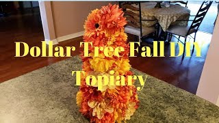 Dollar Tree DIY Fall Topiary [upl. by Jozef]