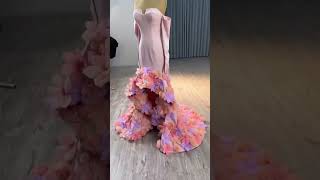 Highend Flower Fairy Blushing Pink Appliques Asymmetrical Prom Dresses [upl. by Aniroc263]