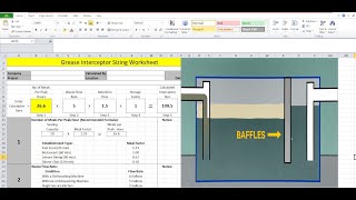 Grease interceptor sizing and selection using spreadsheet Plumbing system design [upl. by Ibbison726]