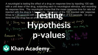 Hypothesis testing and pvalues  Inferential statistics  Probability and Statistics  Khan Academy [upl. by Leontine898]