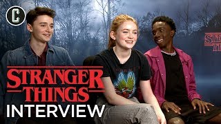 Stranger Things Noah Schnapp Sadie Sink and Caleb McLaughlin Interview [upl. by Ecela]