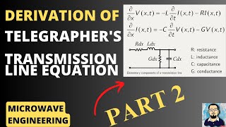 Part 2 Telegraphers Transmission Line Wave Equation Derivation  Telegraphers Equation  Microwave [upl. by Henebry]