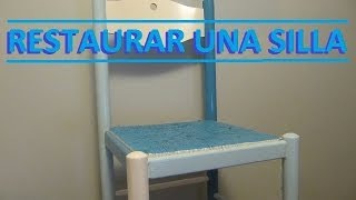 Como restaurar  reparar una silla de madera Lijar encolar y pintar FÁCIL [upl. by Nyrehtac]