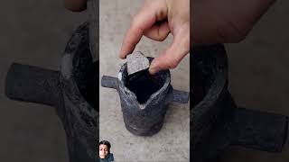 Melting Copper Wire into AxeBBronze Casting [upl. by Anneres]