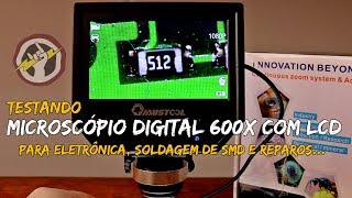 Microscópio Digital 600X com LCD para Eletrônica Soldagem de SMD e Reparos [upl. by Orbadiah]