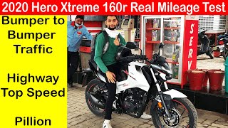 2022 Hero Xtreme 160r MILEAGE Test With pillion  City Drive Heavy Traffic Highway Top Speed 🔥 [upl. by Coucher683]