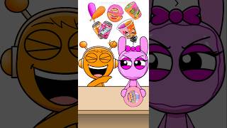 Orange vs Pink Emoji Eating Challenge [upl. by Etnud110]