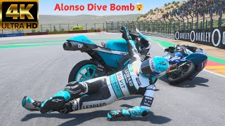 MotoGP 244K UltraHD Why Alonso80 Crash🤯 vs 120 AI Career Mode13 Leopard Racing aragon [upl. by Elum]