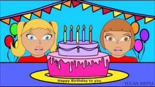 Happy birthday cumpleaños feliz en inglés  Children cartoon video [upl. by Allayne424]