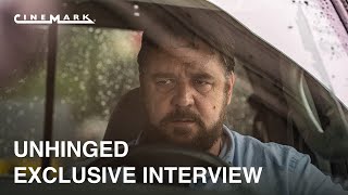 Unhinged  Interview With Russell Crowe amp Caren Pistorius  Cinemark Theatres [upl. by Lanos]