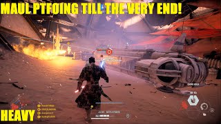 Star Wars Battlefront 2  I USED THE HEAVY CLASS🤣 Maul PTFOing till the very end CLUTCH TIME [upl. by Ahsirak]