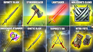 Evolution of All Fortnite Melee Weapons Chapter 1 Season 1  Chapter 5 Season 3 [upl. by Genet]