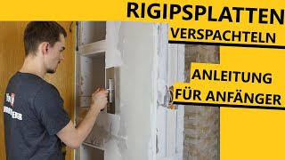 Richtig  Rigipsplatten Verspachteln amp Fugenband einspachteln so gehts│Einbauregal bauen Teil 3 [upl. by Regan]