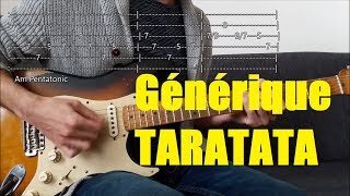 Leçon du Générique Taratata à la guitare avec Tabs en  de 2 min [upl. by Lemak]