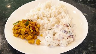 A perfect lunch combo Ashgourd Raita Yam fry சேனைகிழங்கு பொரியல்பூசணிக்காய் பச்சடி [upl. by Yanehs]