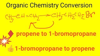 propene to 1bromopropane conversion  1bromopropane to propene conversion [upl. by Laeynad]