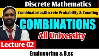 COMBINATORICS AND DISCRETE PROBABILITYCOUNTING  Combinations  LECTURE 02 DISCRETE MATHEMATICS [upl. by Findley]