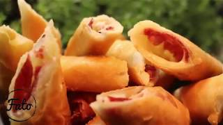 Phyllo rolls with Pastrami And Kasseri CheeseFato [upl. by Asor131]