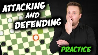 ATTACKING amp DEFENDING  PRACTICE ⚪️ HOW TO PLAY INTERNATIONAL CHECKERS ⚫️ Beginner Course LESSON 11 [upl. by Dunham]