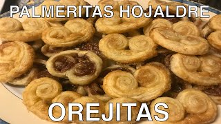 Como hacer PALMERITAS de HOJALDRE  Recetas con hojaldre faciles [upl. by Suhpoelc]