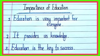 essay on importance of education in englishshiksha ka mahatva par nibandh10 lines on importance of [upl. by Nylirrehs]