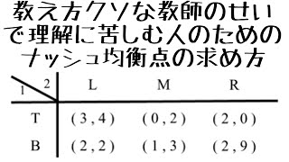 多分絶対に分かるナッシュ均衡点の求め方【ゲーム理論】 [upl. by Assirehc165]