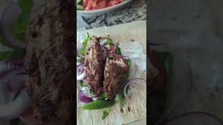 Air Fryer Beef Kabob Wrap 🌯White Souce momoftwo kabob airfryerkabob lovefoods easytomakefood [upl. by Jobye396]