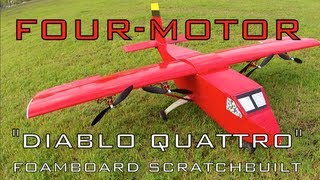 FOURMOTOR RC FOAMIE SCRATCHBUILT [upl. by Secunda]