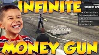 TROLLING KID ONLINE WITH INFINITE MONEY GUN GTA 5 Mods [upl. by Ainedrag741]