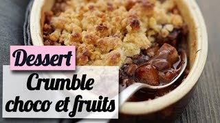 Crumble au chocolat pommes poires et bananes  Recette dessert [upl. by Xanthus]