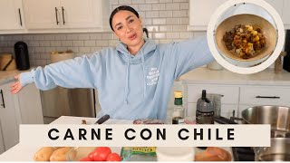 HOW TO MAKE CARNE CON CHILE COOKING CON LA CHULA [upl. by Neehsar264]