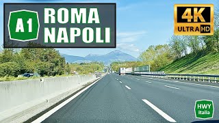 4K Autostrada del Sole A1  ROMA  NAPOLI [upl. by Kynan494]