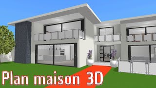 Visite virtuelle de maison avec piscine  Plan en 3D [upl. by Notla]