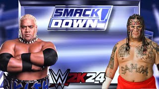 Rikishi vs Umaga  Smackdown ‘02  WWE 2K24 [upl. by Aekan]