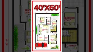 quot40x60 Modern 2BHK East Facing Vastu Floor Plan  Perfect Home Designquot [upl. by Nelo]