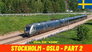 Cab Ride Stockholm  Oslo Part 23 to Kil SJ Sweden Norway train drivers view 4K [upl. by Holsworth626]