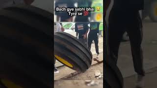 Bach Gaya sabhi 😂🤟bai tyre se 💯trending shorts youtubeshorts [upl. by Rossen795]