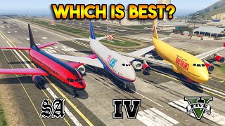 GTA 5 VS GTA 4 VS GTA SAN ANDREAS  PASSENGER JET WHICH IS BEST [upl. by Thorma617]