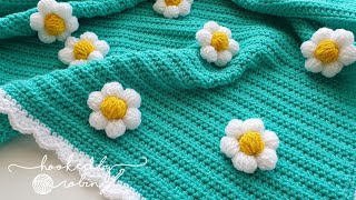 QUICK amp EASY Crochet Daisy Blanket  Ideal for Beginners 🌼 [upl. by Ecirad]