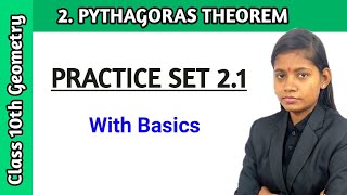 Pythagoras theorem class 10 practice set 21 Geometry in hindi maharashtra board [upl. by Niemad118]