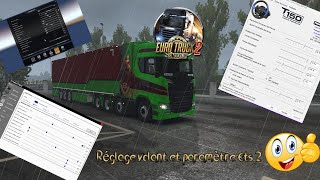 TUTO réglage volant et paramètre dans euro truck simulator 2 Logitech thrustmaster Fanatec [upl. by Atinehs]