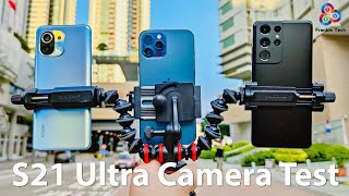 Galaxy S21 Ultra vs iPhone 12 Pro Max vs Mi 11 CAMERA TEST [upl. by Eaton]