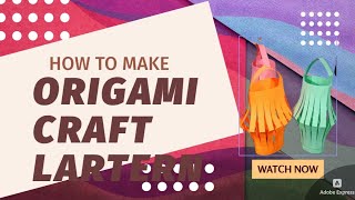 how to make origami craft lartern long drawing craft diy art artandcraft [upl. by Alemat]